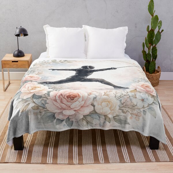 Item preview, Floral Fencer Silhouette designed and sold by ChillCharmStudio.