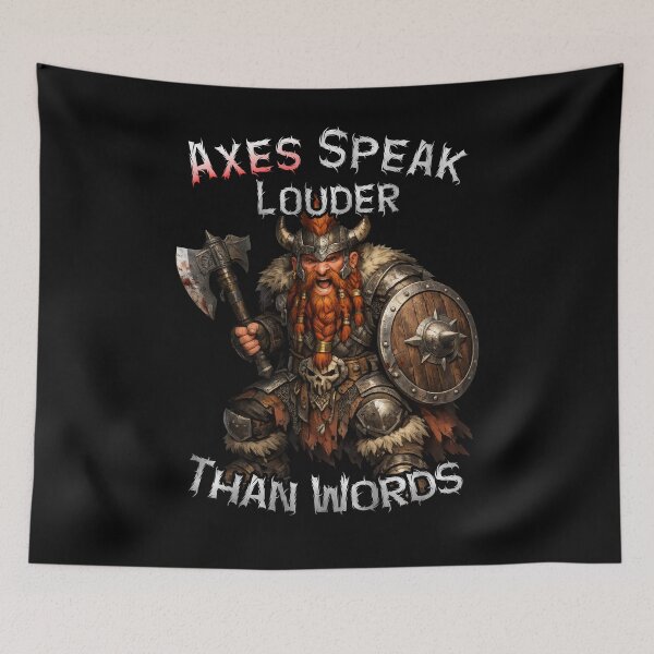 Item preview, Axes Speak Louder Than Words  Dwarven Warrior designed and sold by SHHCreations.