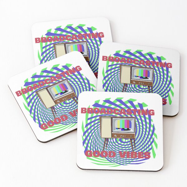 Item preview, Broadcasting Good Vibes – Retro TV Art, Positive Energy, Colorful Nostalgia designed and sold by MidModMagic.