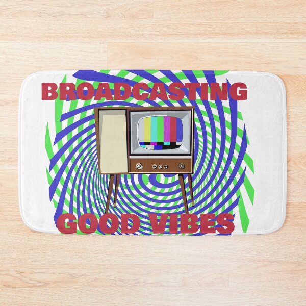 Item preview, Broadcasting Good Vibes – Retro TV Art, Positive Energy, Colorful Nostalgia designed and sold by MidModMagic.