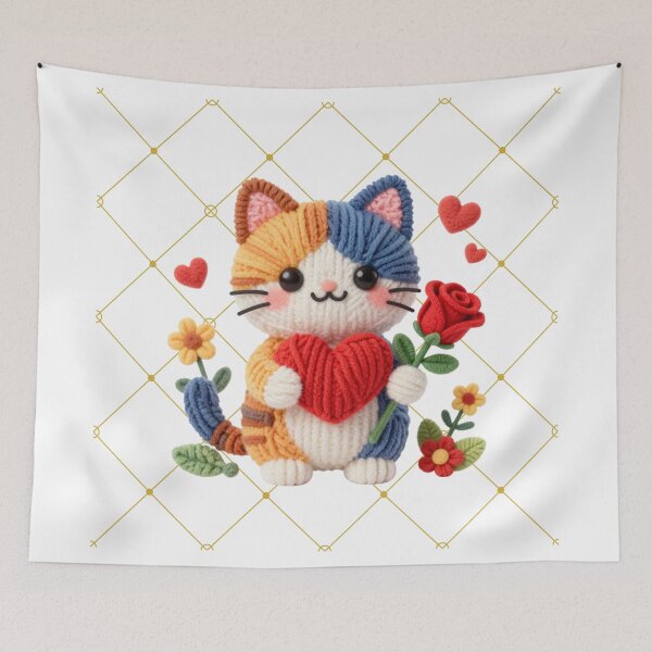 Item preview, Cute Cat Holding a Rose Valentines Day designed and sold by Modern-Tropical.