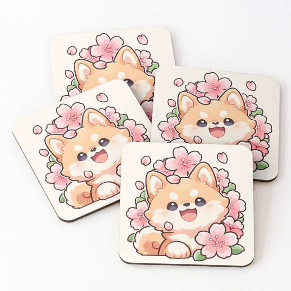 Item preview, Happy Shiba Inu Dog in Cherry Blossoms designed and sold by Mamojiin.
