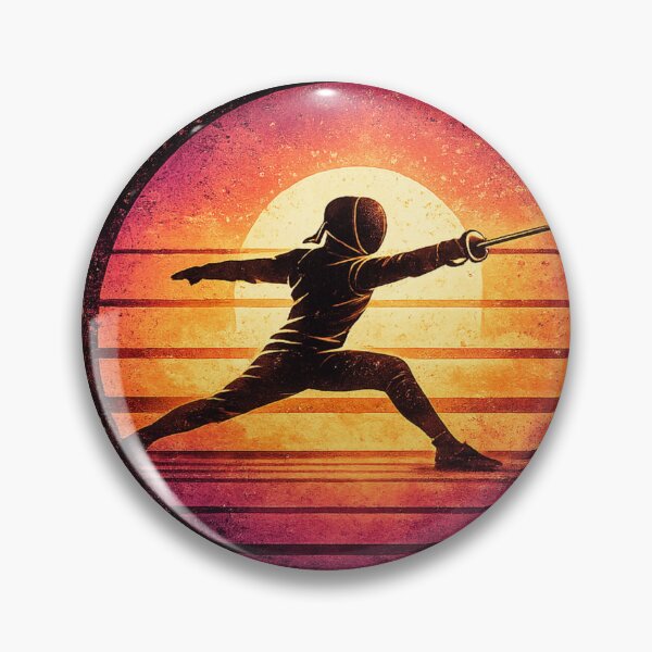 Item preview, Retro 80s Fencing Sunset designed and sold by ChillCharmStudio.