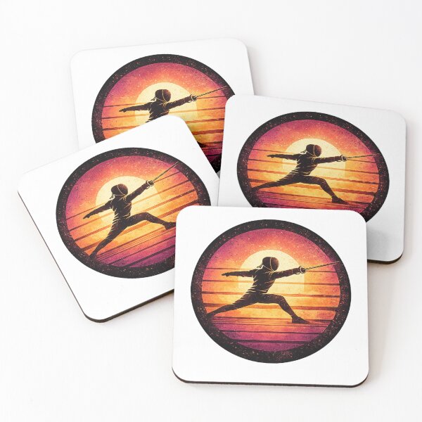 Item preview, Retro 80s Fencing Sunset designed and sold by ChillCharmStudio.