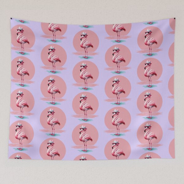 Item preview, Pink Flamingo Wearing Fedora and Sunglasses designed and sold by TeeARTHY.