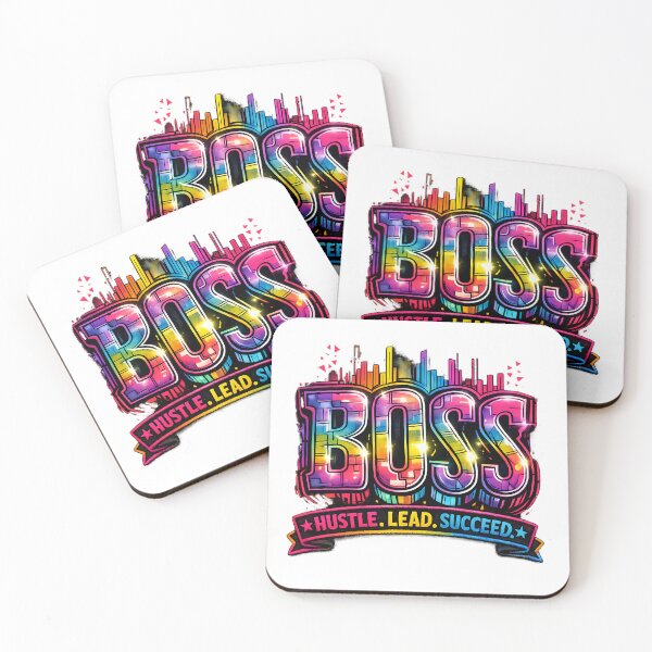 Item preview, Neon Rainbow Boss Hustle Quote designed and sold by Mastermind-Art.