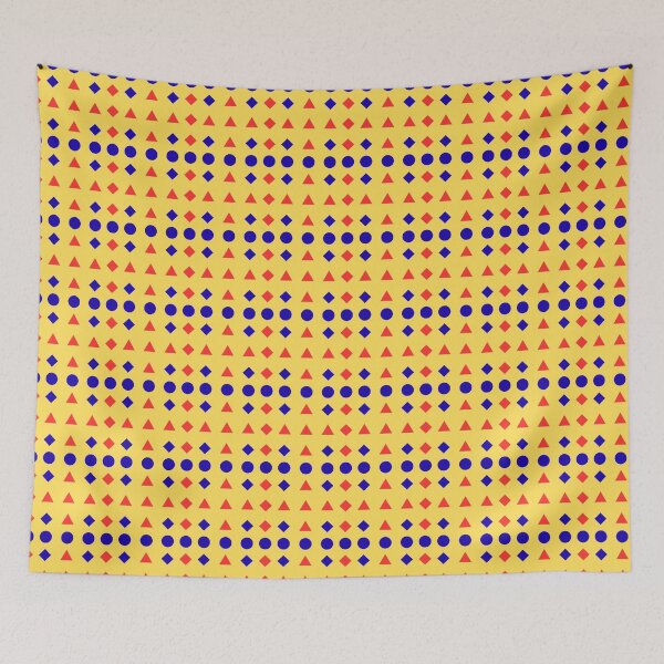 Item preview, Multi Coloured Polygons and Circles on Yellow background pattern designed and sold by fev-rocks.