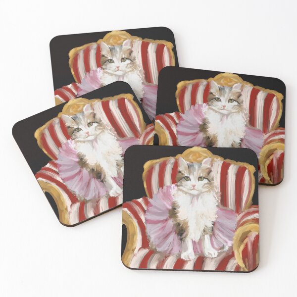 Item preview, Cute cat Belle on Victorian chair oil painting  designed and sold by SILVERAPPLE.