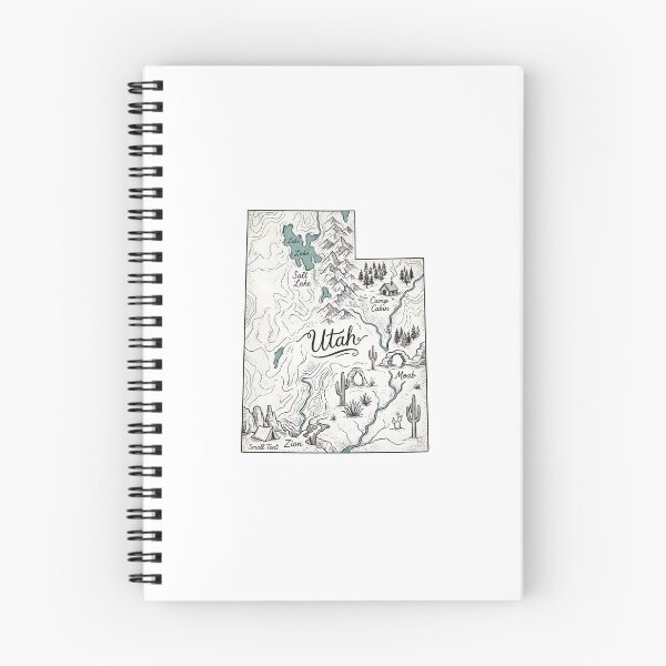 Item preview, Utah Illustrated Map – Hand-Drawn Rivers & Nature Adventure Sketch designed and sold by Paper Drip.