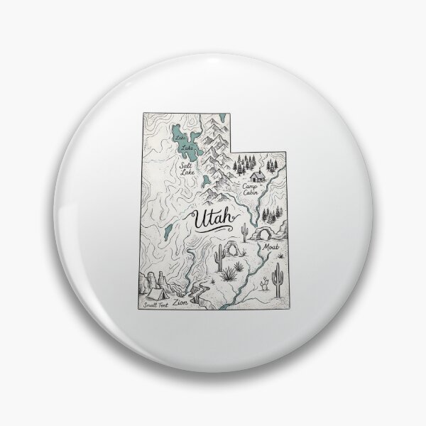 Item preview, Utah Illustrated Map – Hand-Drawn Rivers & Nature Adventure Sketch designed and sold by Paper Drip.