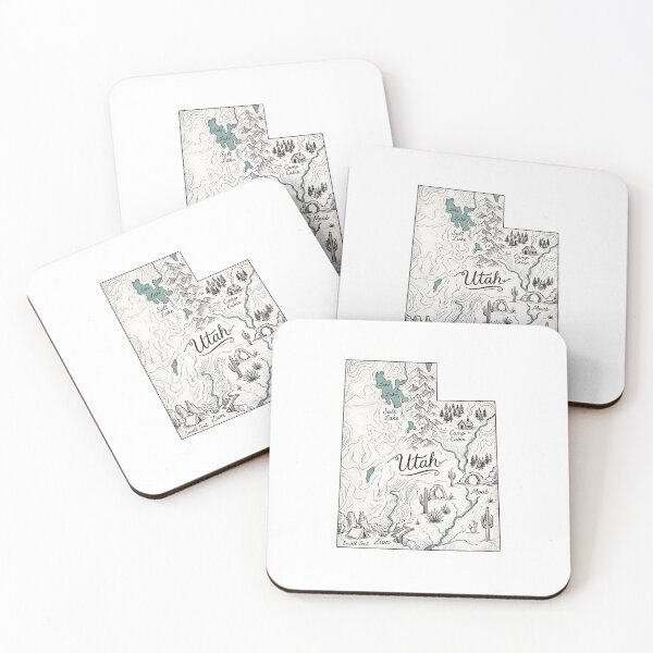 Item preview, Utah Illustrated Map – Hand-Drawn Rivers & Nature Adventure Sketch designed and sold by Paper Drip.
