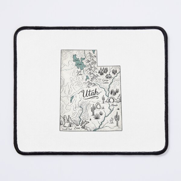 Item preview, Utah Illustrated Map – Hand-Drawn Rivers & Nature Adventure Sketch designed and sold by Paper Drip.