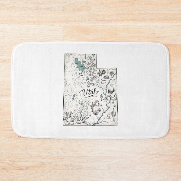 Item preview, Utah Illustrated Map – Hand-Drawn Rivers & Nature Adventure Sketch designed and sold by Paper Drip.