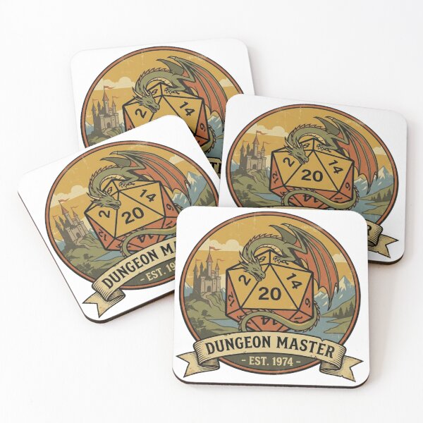 Item preview, Retro Dungeon Master Dragon RPG D20 Dice Tabletop Gaming Poster designed and sold by TshirtAlles .