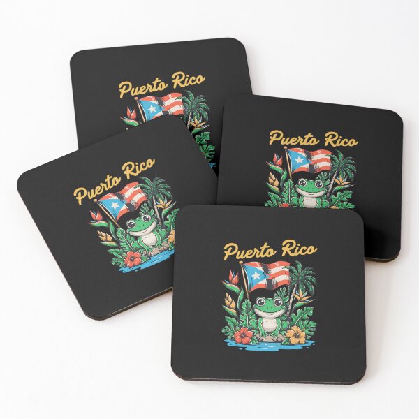 Item preview, Cute Funny Puerto Rico National Flag Boricua Coqui Frog Floral Stickers designed and sold by Suzy Perez Art.