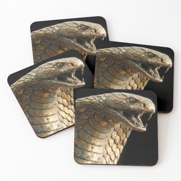 Item preview, Golden King Cobra - Antique Gold Snake & Reptile designed and sold by Neon Nature Studio.