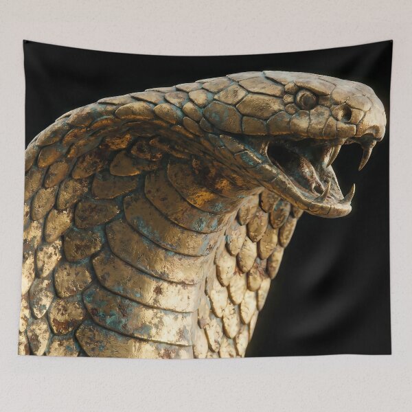 Item preview, Golden King Cobra - Antique Gold Snake & Reptile designed and sold by Neon Nature Studio.