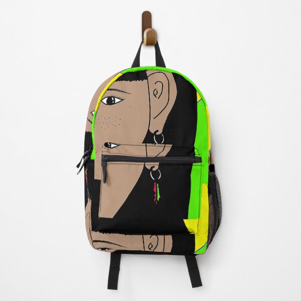 Item preview, "Minimalist Portrait with Colorful Feather Earrings" designed and sold by nighttime1990.