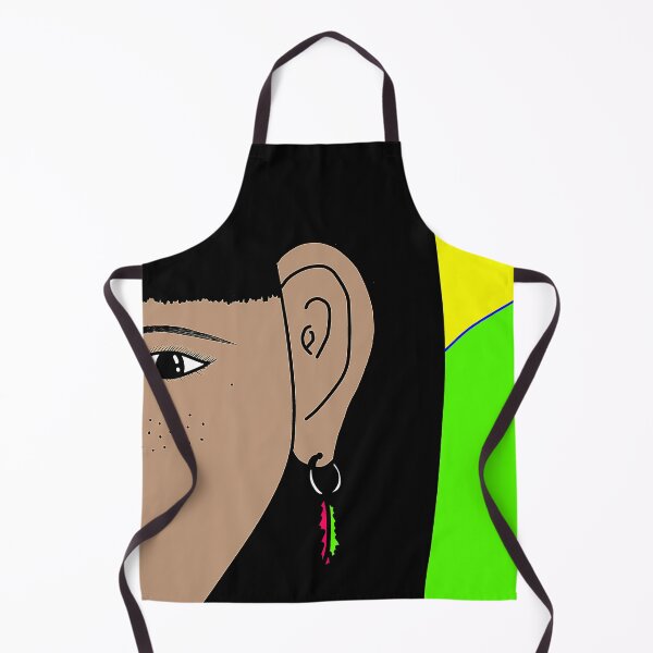 Item preview, "Minimalist Portrait with Colorful Feather Earrings" designed and sold by nighttime1990.