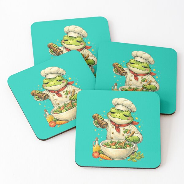 Item preview, The frog chef is preparing a salad designed and sold by FroggyOnly.