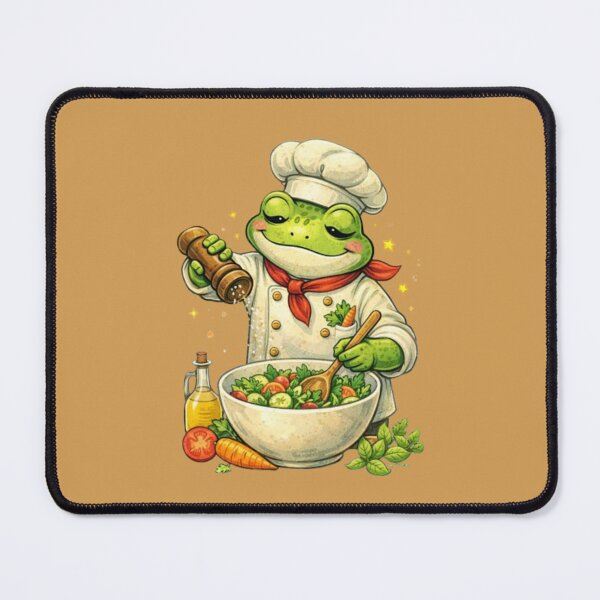 Item preview, The frog chef is preparing a salad designed and sold by FroggyOnly.