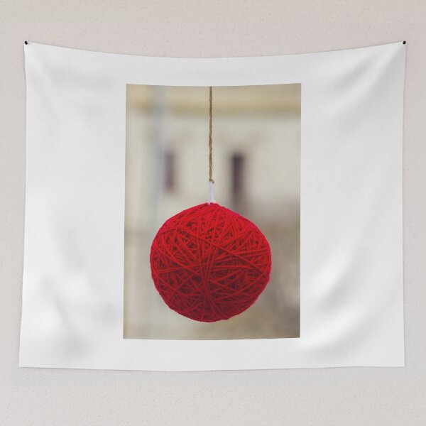Item preview, Red Yarn Ball Hanging Ornament: Cozy Handmade Decor for Christmas and Home designed and sold by Nmallia.