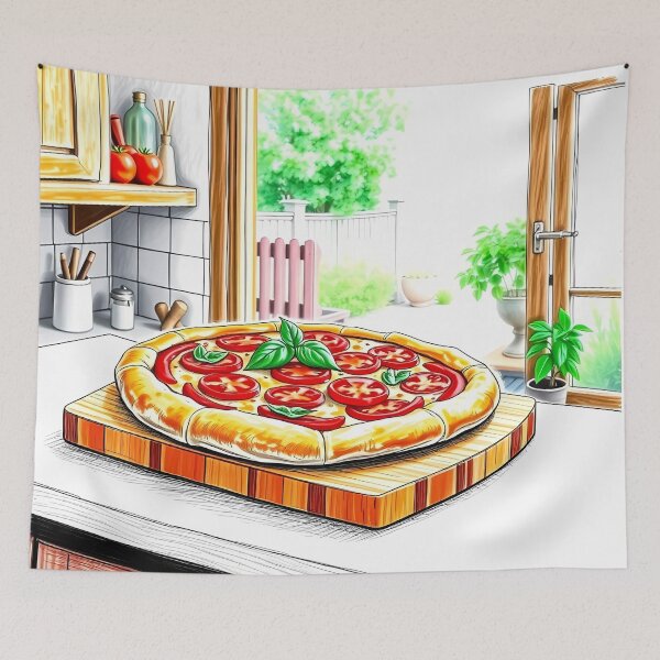 Item preview, Fresh Pizza on Kitchen Counter designed and sold by cuprum.