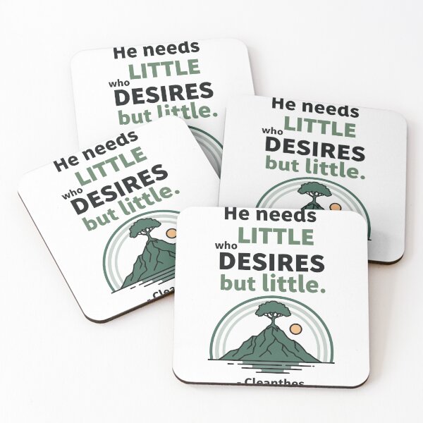 Item preview, He Needs Little – Daily Stoic Quote by Cleanthes | Minimalist Stoicism Nature Art designed and sold by artbibun.