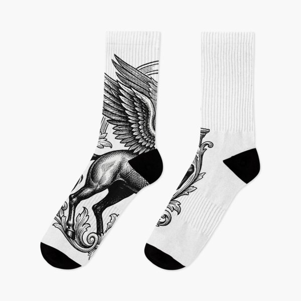 Item preview, Vintage Pegasus Engraving with Ornate Scrollwork designed and sold by Clay Artista.
