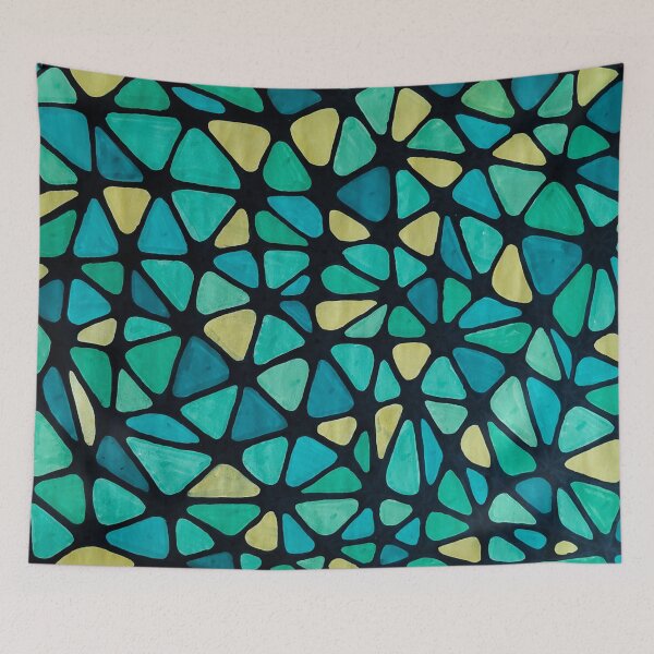Item preview, Abstract Hand Drawing in Shades of Green and Yellow designed and sold by What Your Mind Needs.