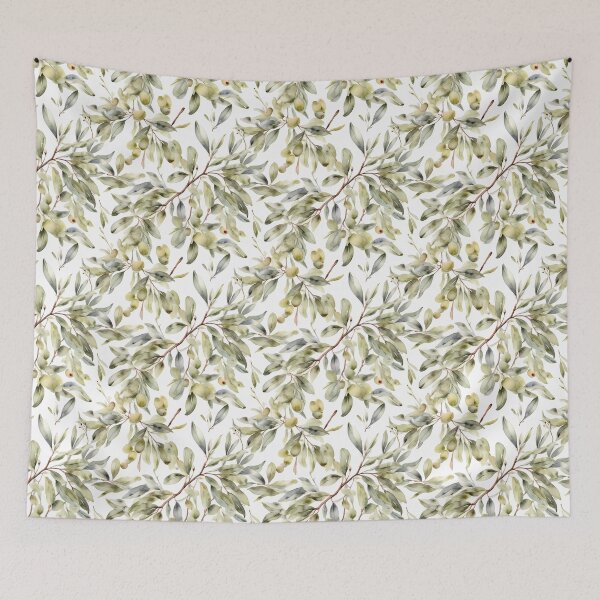 Item preview, Neutral Olive Branch Seamless Botanical Pattern designed and sold by sana designer.