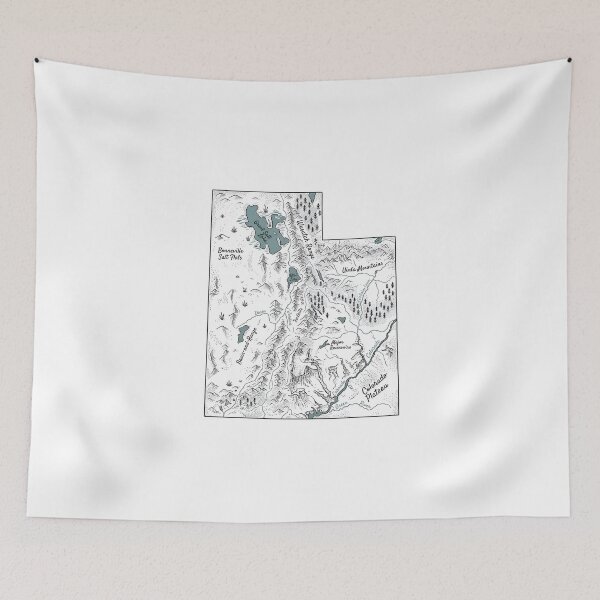 Item preview, Utah Illustrated Map – Hand-Drawn Rivers & Nature Adventure Sketch designed and sold by Paper Drip.