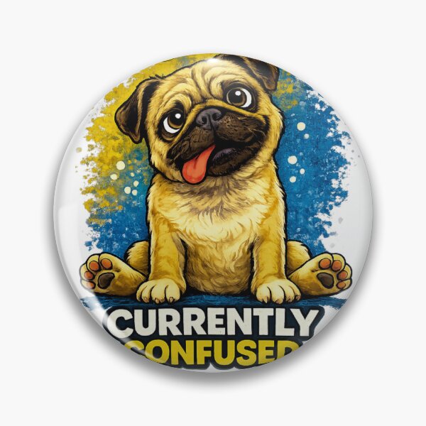Artikelvorschau, Verwirrter Mops – Lustige Hunde-Meme-Illustration entworfen und verkauft von Funny Pet Vibes.