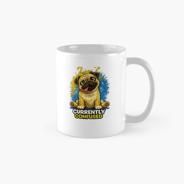 Artikelvorschau, Verwirrter Mops – Lustige Hunde-Meme-Illustration entworfen und verkauft von Funny Pet Vibes.
