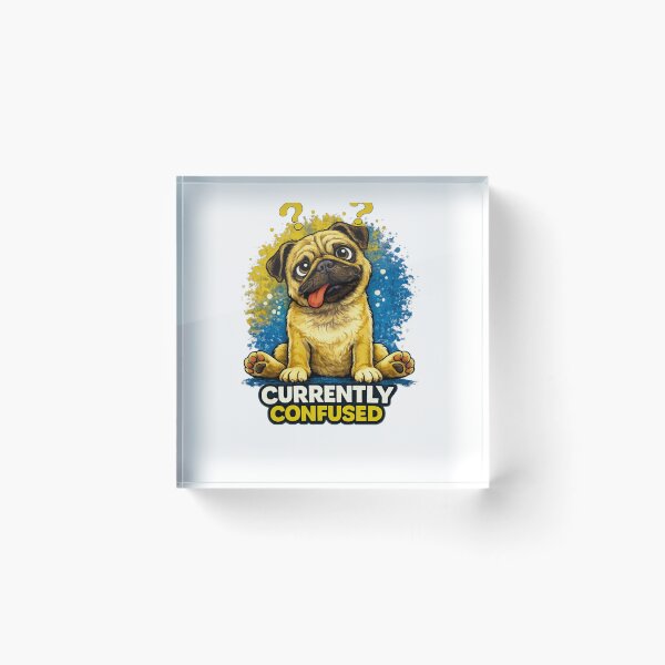 Artikelvorschau, Verwirrter Mops – Lustige Hunde-Meme-Illustration entworfen und verkauft von Funny Pet Vibes.