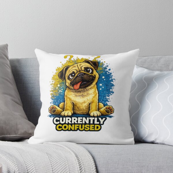 Artikelvorschau, Verwirrter Mops – Lustige Hunde-Meme-Illustration entworfen und verkauft von Funny Pet Vibes.
