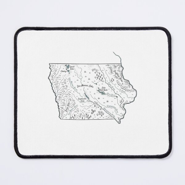 Item preview, Iowa Illustrated Map – Hand-Drawn Rivers & Nature Adventure Sketch designed and sold by Paper Drip.