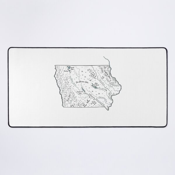 Item preview, Iowa Illustrated Map – Hand-Drawn Rivers & Nature Adventure Sketch designed and sold by Paper Drip.