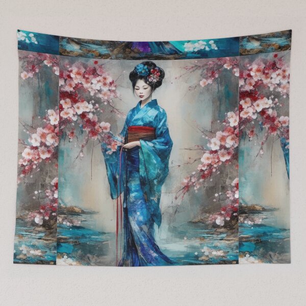 Item preview, Geisha, Asian woman, walking in a mystic Japanese woods, on a bridge designed and sold by Coolparrotgirl.