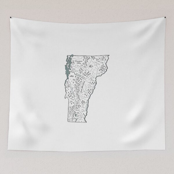 Item preview, Vermont Illustrated Map – Hand-Drawn Rivers & Nature Adventure Sketch designed and sold by Paper Drip.