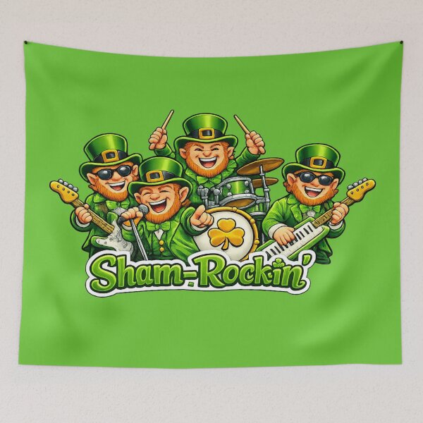 Item preview,  Leprechauns playing in a band Sham Rockin designed and sold by JamesDunican.