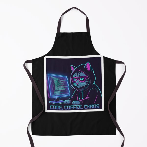Item preview, Cyberpunk Coder Cat Coffee Code Chaos Neon Tech Programmer Shirt designed and sold by TshirtAlles .