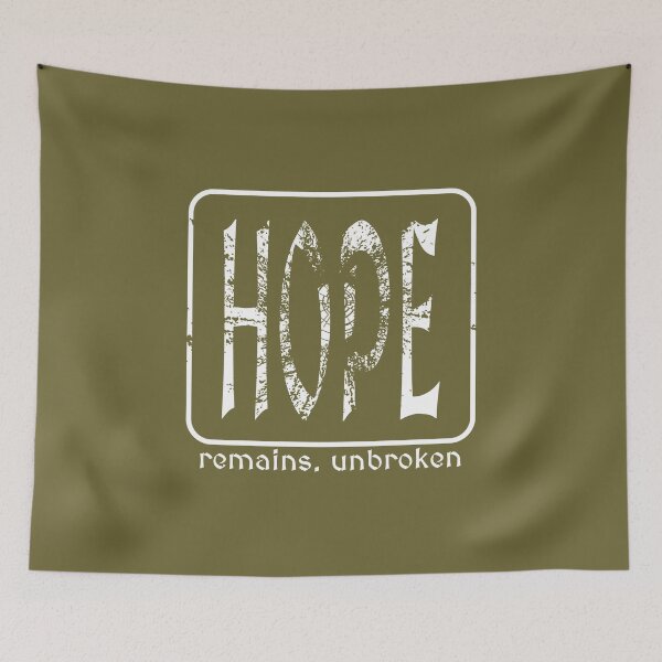 Item preview, Hope Remains Unbroken - Modern Christian Faith Typographic shattered Design Romans 15:13 | white designed and sold by ZechJohnRB.