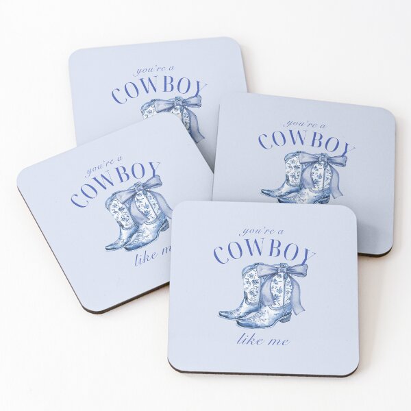 Item preview, Cowboy Like Me: Blue Chinoiserie Cowgirl Boots Music Lyrics designed and sold by soheedesigns.