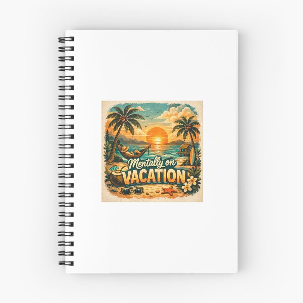 Item preview, Mentally on Vacation – Retro Tropical Aesthetic Design designed and sold by pasansoft.