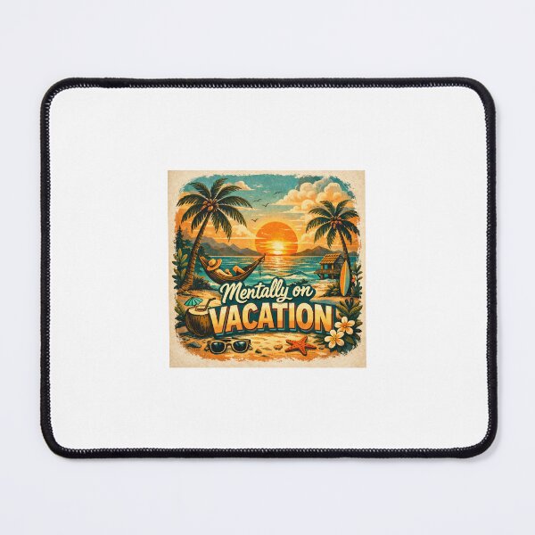 Item preview, Mentally on Vacation – Retro Tropical Aesthetic Design designed and sold by pasansoft.