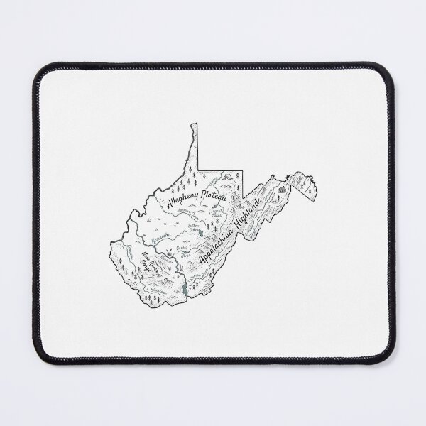 Item preview, West Virginia Illustrated Map – Hand-Drawn Rivers & Nature Adventure Sketch designed and sold by Paper Drip.