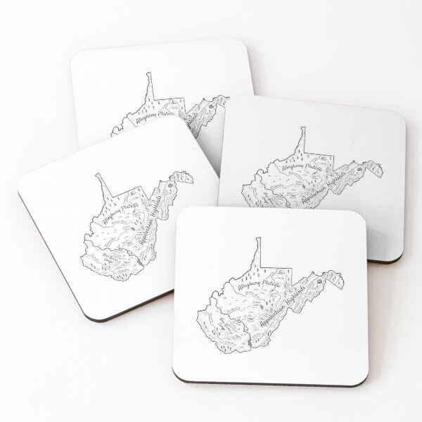 Item preview, West Virginia Illustrated Map – Hand-Drawn Rivers & Nature Adventure Sketch designed and sold by Paper Drip.