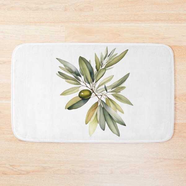 Item preview, Green Olive Branch Watercolor Botanical Wall Art designed and sold by sana designer.