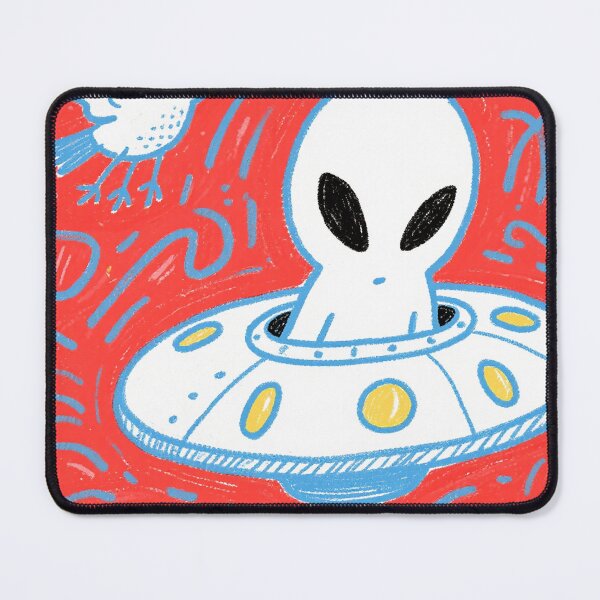 Item preview, Whimsical UFO Journey in Crimson Sky designed and sold by zzz888.